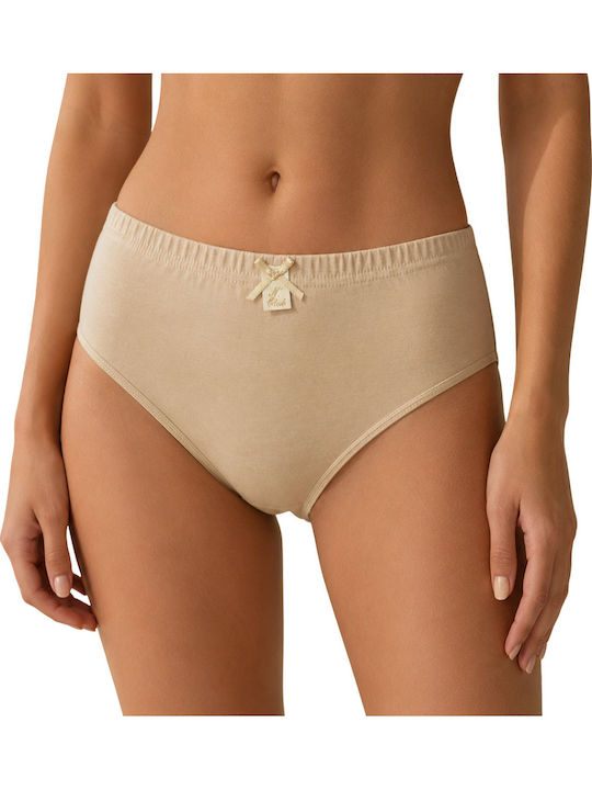 Hohe Taille Damen-Slips 3er Pack Beige