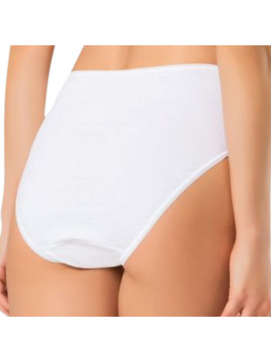 Дамски слип Висока талия 3Pack с Дантела Бял