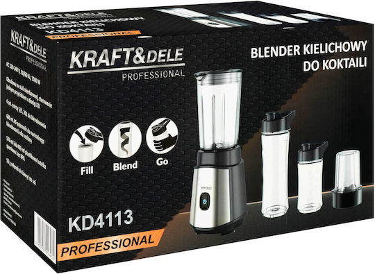 Kraft & Dele Μπλέντερ με Πλαστική Κανάτα 570 ml 1500W Γκρι KD4113