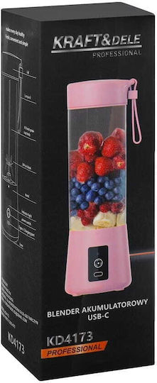 Kraft & Dele Blender cu Cană din Plastic 400 ml Roz KD4173
