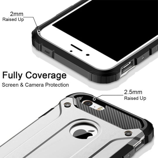 Sonique Heavy Armor Umschlag Rückseite Kunststoff / Silikon 2mm Silber (Galaxy A12)