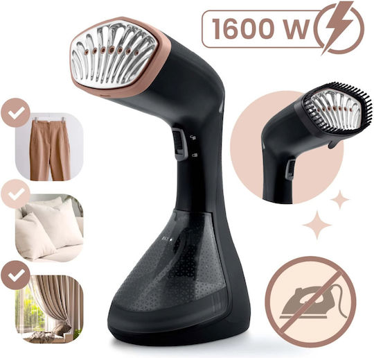 Aparat de calcat vertical de mână 1600W cu rezervor de 230ml Negru