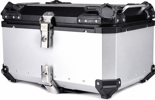 Black One Motorcycle Top Case Aluminum 65lt Silver