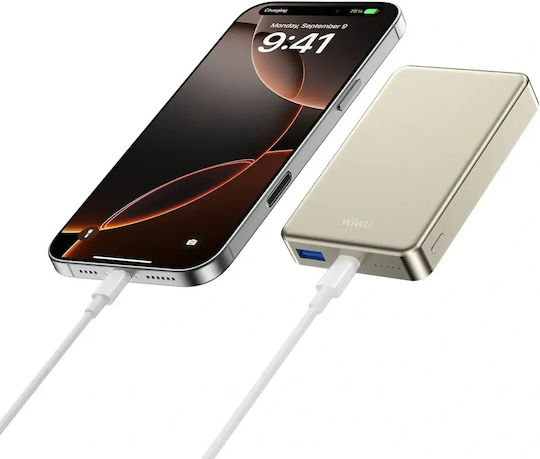 Wiwu P15-1 MagSafe Power Bank 10000mAh 15W Stromlieferung Gold