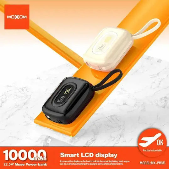 Moxom MX-PB181 Power Bank 10000mAh 22.5W Schwarzes