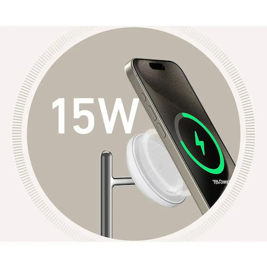Anker Асимов Зарядно Устройство Qi2 15W Бял (MagGo)