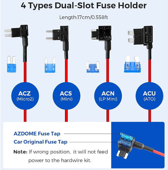 Azdome Cablu de Alimentare Kit Monitorizare Mișcare Modele Azdome Jyx04 M300 M300s 12 24V la 5V 3A Micro USB