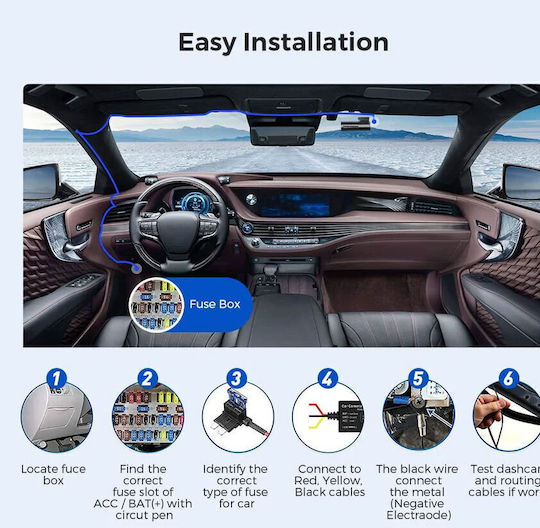 Azdome Cablu de Alimentare Kit Monitorizare Mișcare Modele Azdome Jyx04 M300 M300s 12 24V la 5V 3A Micro USB