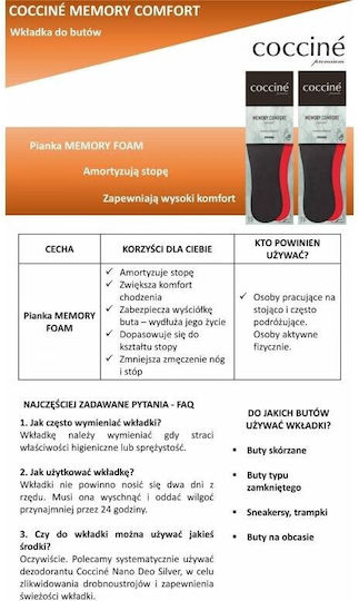 Coccine Tălpi Anatomice Pentru Pantofi De Lucru Cu Spumă De Memorie 103022/44 2 Buc