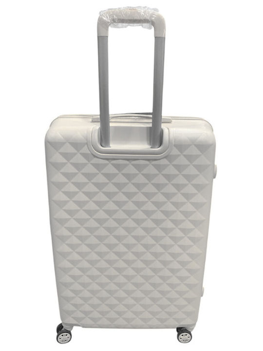 Jetbags Hard White Suitcases with 4 Wheels Set of 3 Pieces