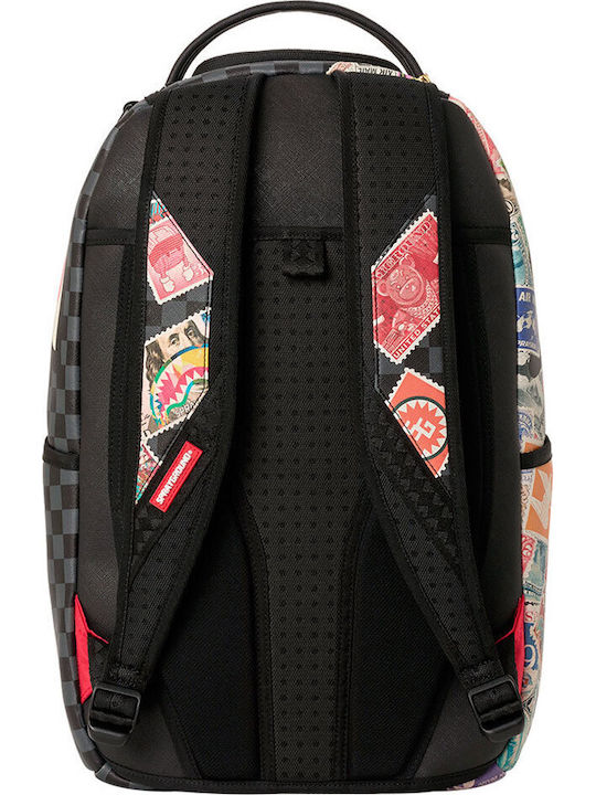 Sprayground School Backpack Junior High-High School with Water Bottle Holder USPS Half Stamps 29 x 15 x 45cm