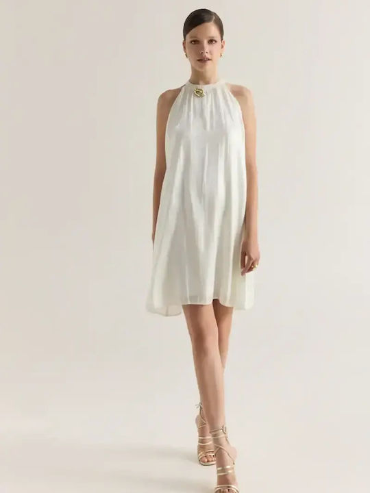 Sommer Mini Kleid Ecru