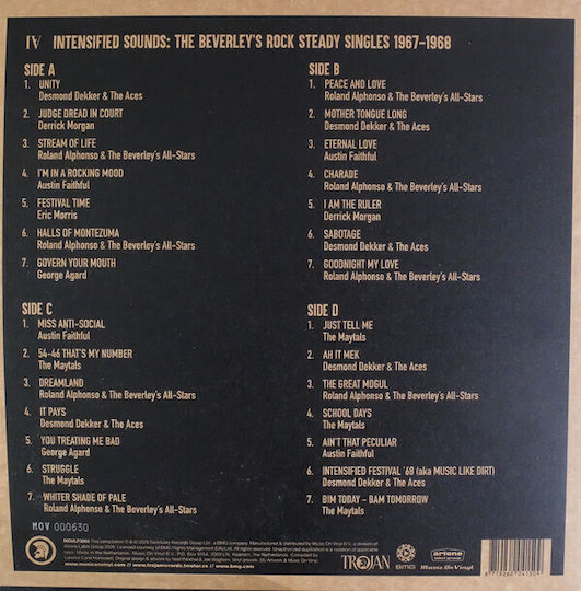 Various Intensified Sounds Beverley's Rock Steady Singles 1967 1968 Vinyl