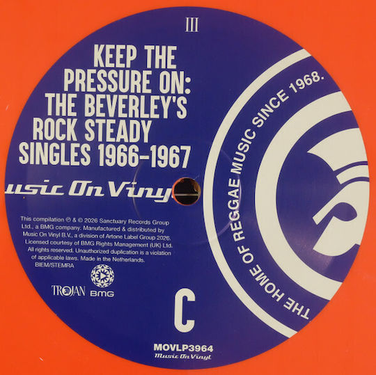 Various Keep Pressure On Beverley's Rock Steady Singles 1966 1967 Vinyl