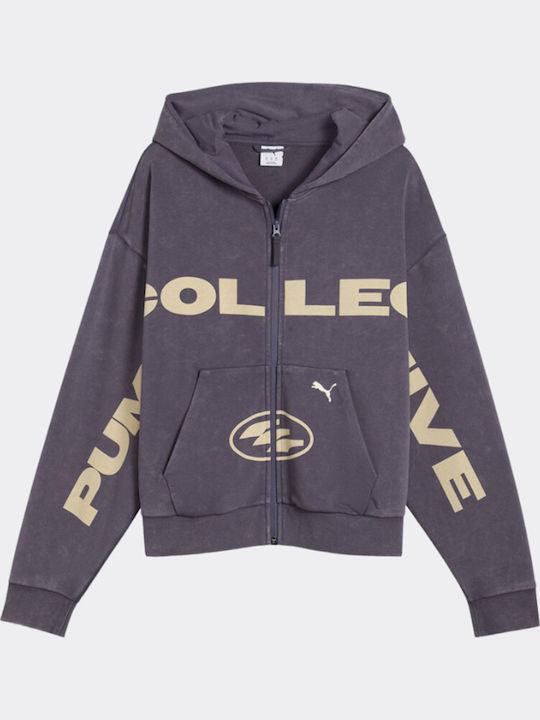 Grafik Sweatshirt mit Kapuze Lila