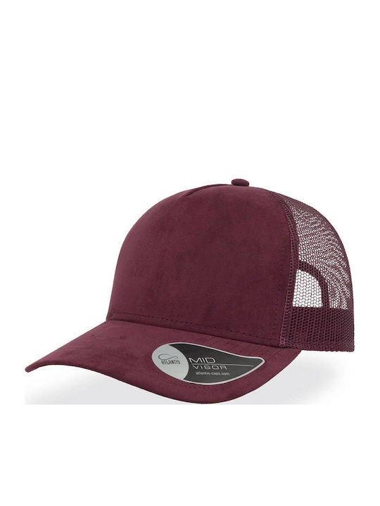 Atlantis 898 Rapper Suede Πεντάφυλλο Καπέλο Τζόκεϊ 100% Πολυέστερ Burgundy