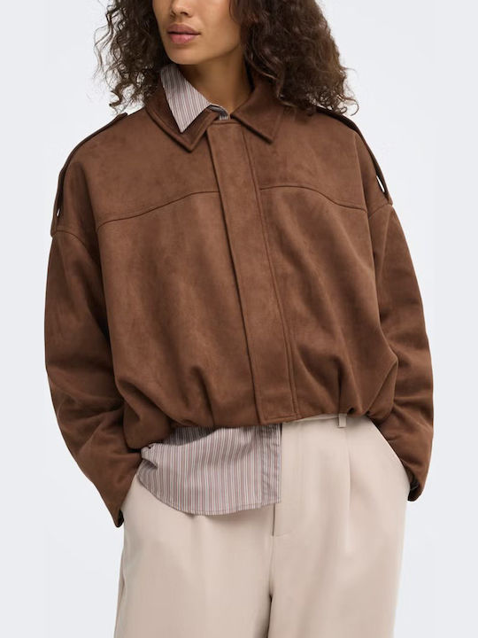 Only Suede Jacket Bomber Soft Silt