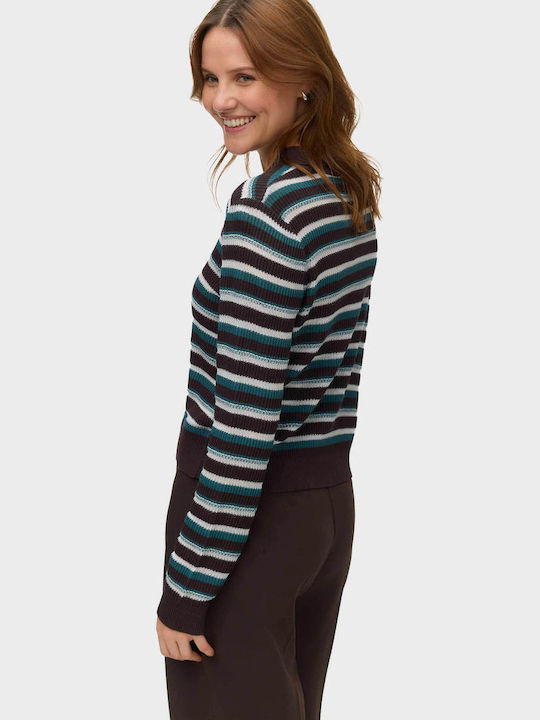 Women's Knitted Cardigan with Buttons Dark Brown