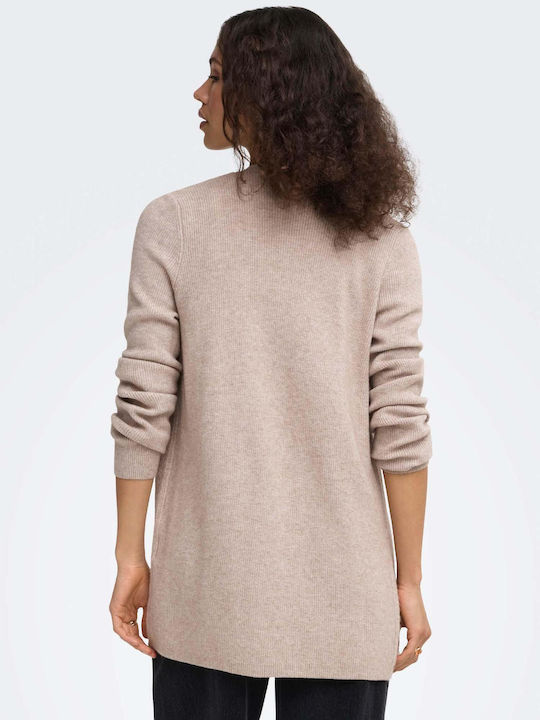Short Women's Knitted Beige Cardigan