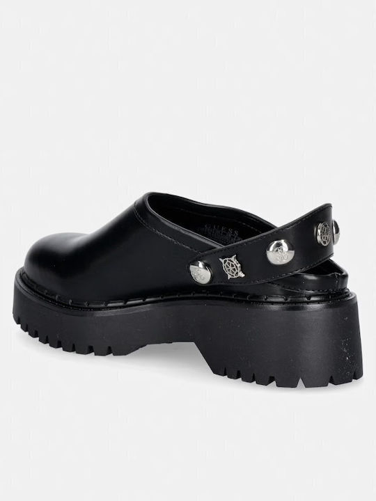 Damen Flache Schwarze Sandalen FLTWNEELE01