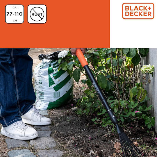 Black & Decker Τσουγκράνα Φύλλων με Κοντάρι 100cm