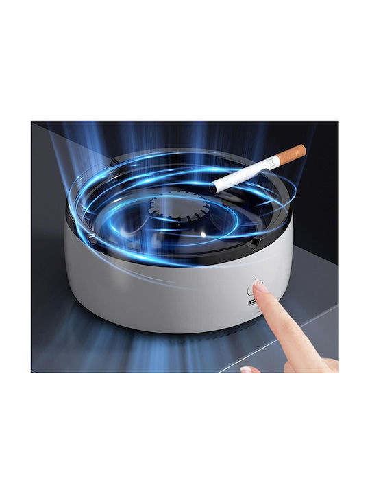 Cenușare Electrică Inteligentă Capac De Îndepărtare A Fumului Auto-Stins Odorizant Reîncărcabil 13.5 X 7 Cm Alb Negru