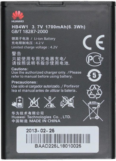 Huawei HB4W1 Μπαταρία Αντικατάστασης 1700mAh για Ascend G510, Y210
