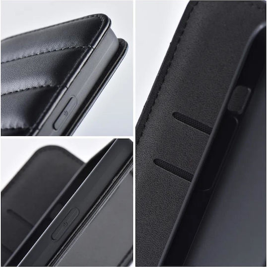 Forcell Puffer Buchen Sie Synthetisches Leder Schwarz (iPhone 14 Plus)