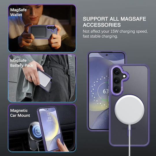 Orso Magcase Focus Frosted Purple Samsung Galaxy A57 Mobile Phone Case