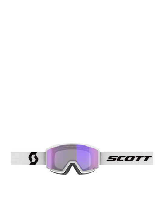 Scott Masca Ski Si Snowboard Adulți Albă Cu Lentilă Violetă