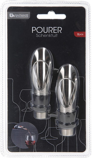 Excellent Houseware Set 2 Picurători De Vin Din Oțel Inoxidabil 8 Cm Argintiu Negru