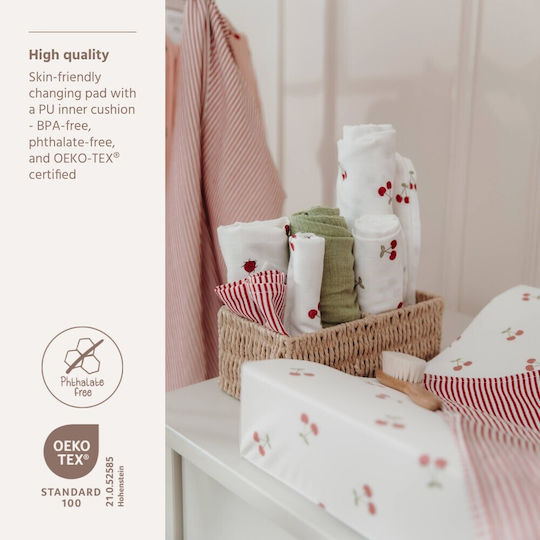 Meyco Μαλακή Αλλαξιέρα με Κάλυμμα από Ύφασμα Cherry Natural 70x50cm