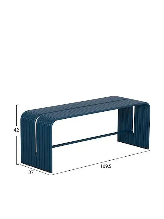 Bancă De Exterior Metalică Albastră 105.5x38cm