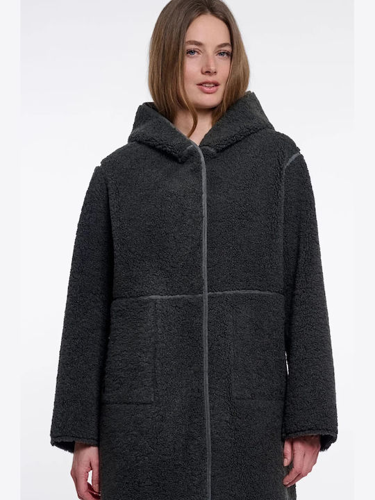 Women's Urban Teal Coat with Hood