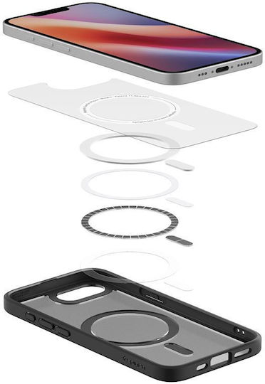 Husă Spigen Crystal Hybrid Magsafe Compatibilă cu iPhone 16e Negru Înghețat