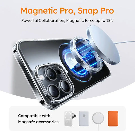 Torras Ostand Pro Magsafe Silikon Umschlag Rückseite Transparent Für iPhone 16 Pro