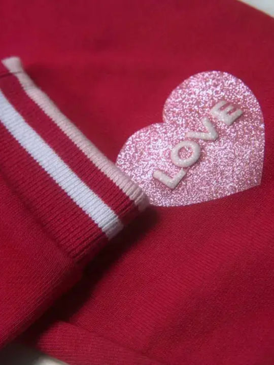 Active Kids Sweatpants Set With Top Red