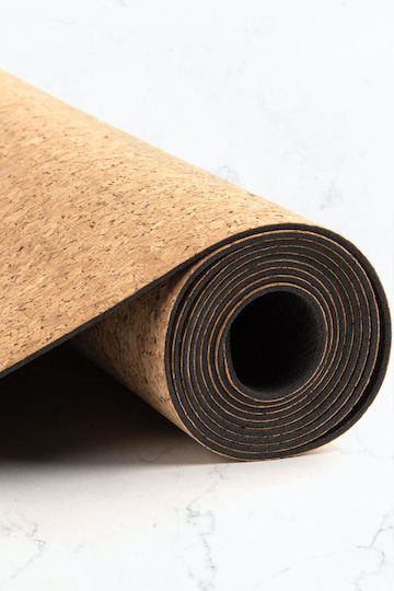 Ryder Hub Cork Rubber Exercise Mat Brown 183x63x0.2cm