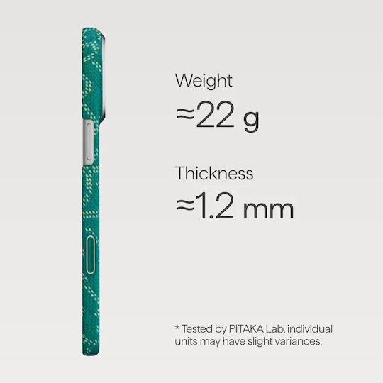 Pitaka Case Iphone 17 Pro Ultra-slim Pitatap Monogram-gold/green
