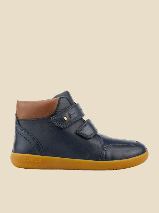 Timber Lederne Kinderstiefeletten mit Klettverschluss Marineblau