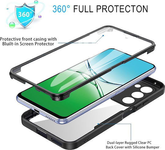 Techsuit ColorVerse Silicone 360 Full Cover Set with Tempered Glass Pink Oppo A5