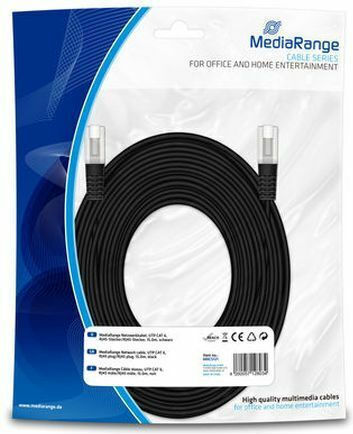MediaRange U/UTP Cat.6 (Gigabit) Network Cable Ethernet 15m Black