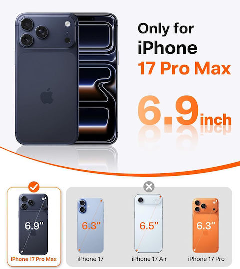 Torras Ostand Spin Back Cover Πλαστικό / Σιλικόνης Μαύρο (iPhone 17 Pro Max)