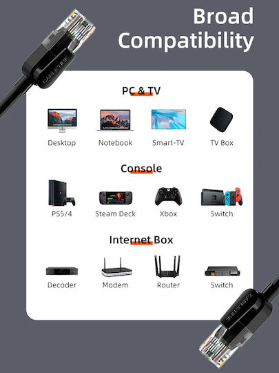 Cabletime U/UTP Cat.6 Ethernet Network Cable 10m Black