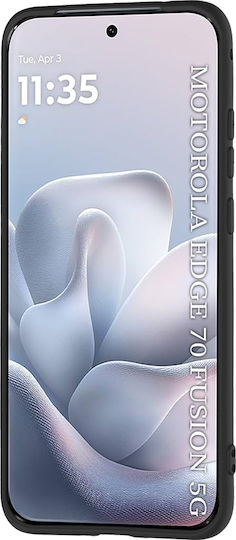 Techsuit Softflex Silikon Umschlag Rückseite Schwarz (Motorola Edge 70 Fusion 5G)