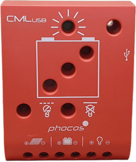 Phocos CML-USB-10 Ρυθμιστής Φόρτισης PWM 12V 10A