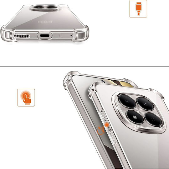 Techsuit Удароустойчив Прозрачен Силиконов Калъф За Мобилен Телефон Xiaomi Poco X8 Pro Max Димно Черен