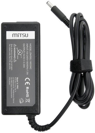 Mitsu Laptop Charger 65W 19.5V 3.34A for Dell with Power Adapter