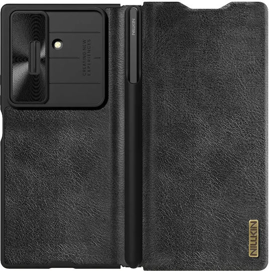 Nillkin Qin Book Pro din Piele Artificială Neagră (Galaxy Z Fold7)
