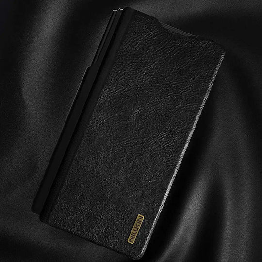 Nillkin Qin Book Pro din Piele Artificială Neagră (Galaxy Z Fold7)